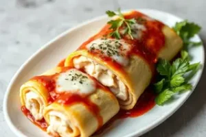 canelone de ricota e peito de peru