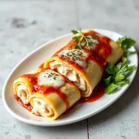 canelone de ricota e peito de peru