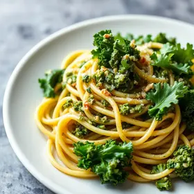linguine com pesto e couve-flor
