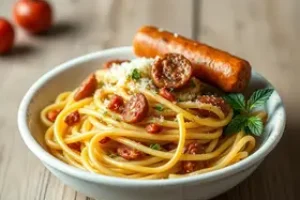 macarronada com linguiça
