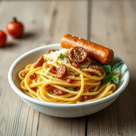 macarronada com linguiça