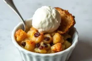 pudim de pão com uva passa