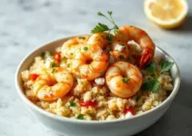 receita de arroz à grega com camarão