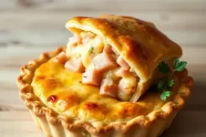 receita de torta salgada aberta de presunto e queijo