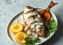 sardinha com leite de coco e farofa de banana