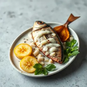 sardinha com leite de coco e farofa de banana