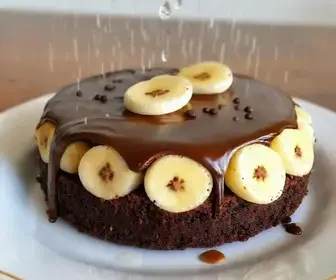 bolinho de chuva com chocolate e banana