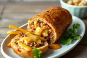 linguiça recheada com queijo