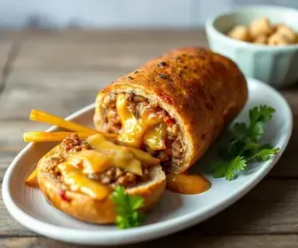 linguiça recheada com queijo