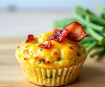 muffin salgado de queijo e bacon