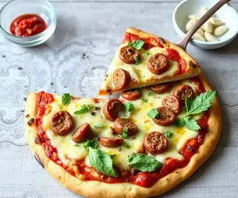 pizza de salsicha