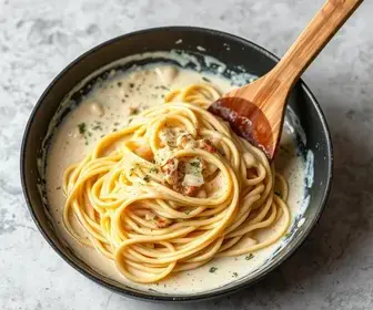 talharim de frigideira com molho cremoso